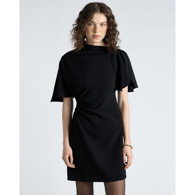 Cue Crepe Draped Neck Mini Dress image number 3